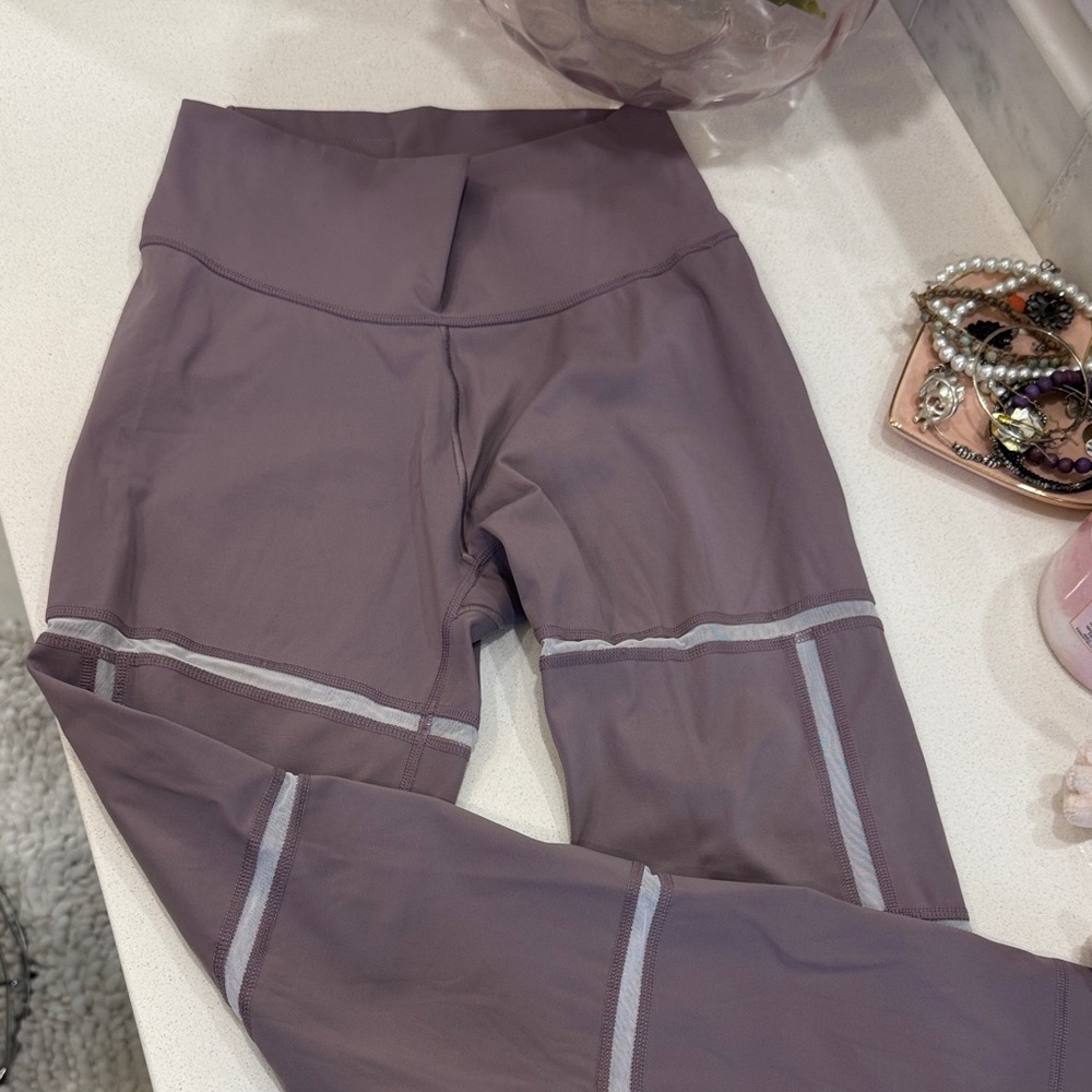 adidas Purple Leggings with Gray Accents